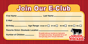 Sirloin Stockade E-Club Form
