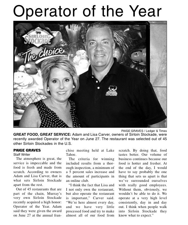 News Article: 2012 Operator of the Year